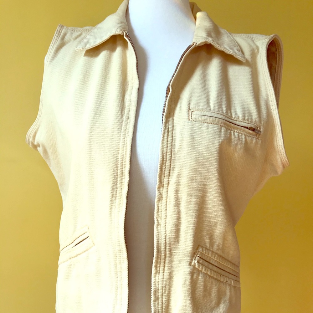 Double D Ranch Pale Yellow Sleeveless Zip Vest